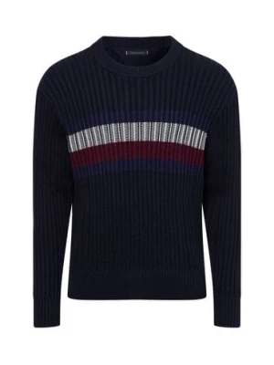 Tommy Hilfiger Męski sweter z dzianiny Mężczyźni Bawełna niebieski jednolity,