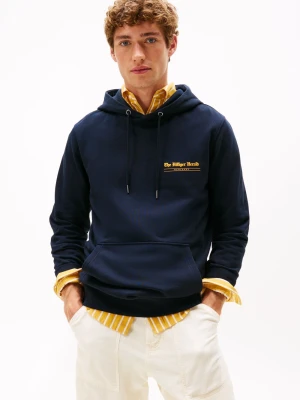 Tommy Hilfiger sweter z kapturem Mężczyźni Materiał dresowy niebieski