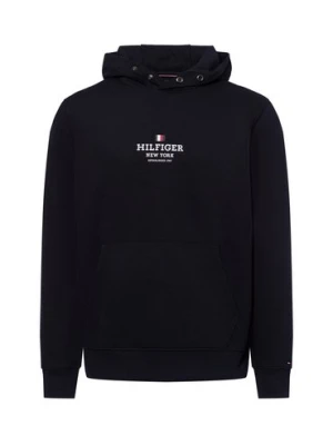 Tommy Hilfiger Męski sweter z kapturem Mężczyźni niebieski jednolity,