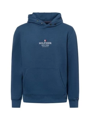 Tommy Hilfiger Męski sweter z kapturem Mężczyźni niebieski jednolity,