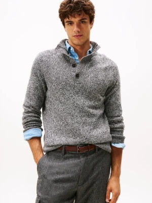 Tommy Hilfiger Męski wełniany sweter Mężczyźni szary marmurkowy,