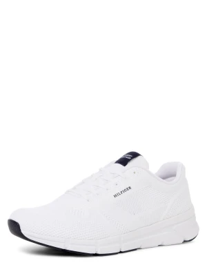 Tommy Hilfiger Męskie buty sportowe - Modern Comfort Run Knit Mężczyźni Tekstylia biały wypukły wzór tkaniny,