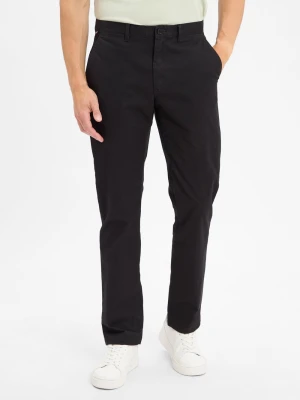 Tommy Hilfiger Męskie spodnie chino - Denton Mężczyźni Bawełna czarny jednolity,