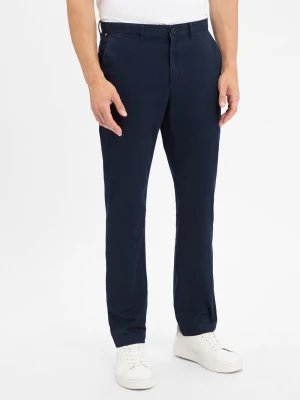 Tommy Hilfiger Męskie spodnie chino - Denton Mężczyźni Bawełna niebieski jednolity,