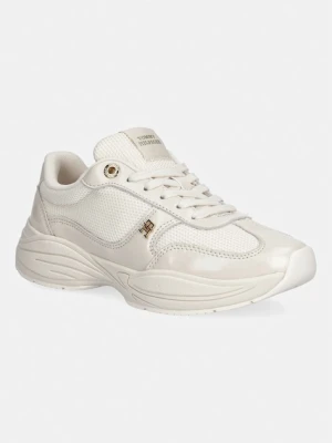Tommy Hilfiger MODERN RUNNER SHINY LEATHER sneakersy damskie beżowy