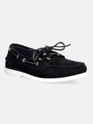 Tommy Hilfiger mokasyny damskie zamszowe HILFIGER SUEDE BOAT SHOE