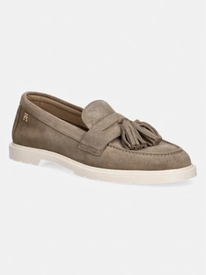 Tommy Hilfiger mokasyny damskie zamszowe LIGHT SUEDE TASSEL LOAFER