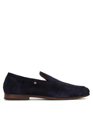 Tommy Hilfiger Mokasyny Hilfiger Flexible Suede Loafer FM0FM05496 Granatowy