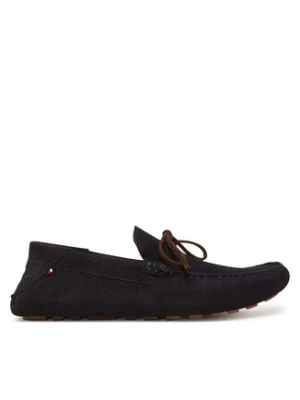 Tommy Hilfiger Mokasyny Hilfiger Folded Suede Driver FM0FM05385 Granatowy