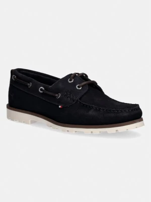 Tommy Hilfiger mokasyny męskie zamszowe HILIFGER LIGHT SDE BOAT SHOE