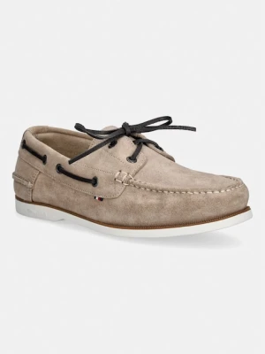 Tommy Hilfiger mokasyny męskie zamszowe TH BOAT SHOE CORE SUEDE