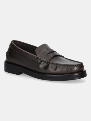 Tommy Hilfiger mokasyny skórzane CLASSIC HIGH HILFIGER LTH LOAFER męskie kolor brązowy FM0FM05769