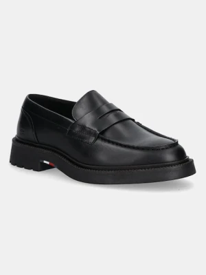 Tommy Hilfiger mokasyny skórzane HILFIGER COMFORT LWT LTH LOAFER męskie kolor czarny FM0FM05698