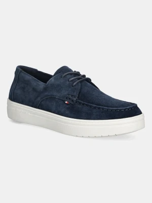 Tommy Hilfiger mokasyny skórzane SUEDE STITCH TOE HYBRID