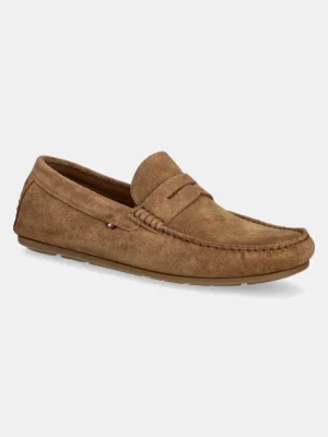 Tommy Hilfiger mokasyny zamszowe CASUAL SUEDE DRIVER męskie kolor brązowy FM0FM04998