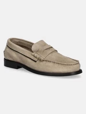 Tommy Hilfiger mokasyny zamszowe CLASSIC HILFIGER SUEDE LOAFER męskie kolor beżowy FM0FM05363