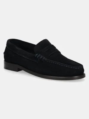 Tommy Hilfiger mokasyny zamszowe CLASSIC HILFIGER SUEDE LOAFER męskie kolor granatowy FM0FM05363