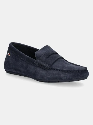 Tommy Hilfiger mokasyny damskie zamszowe FLAG SOFT SUEDE DRIVER LOAFER