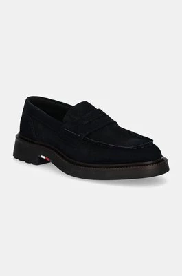 Tommy Hilfiger mokasyny zamszowe HILFIGER COMFORT LWT SDE LOAFER męskie kolor granatowy FM0FM05263