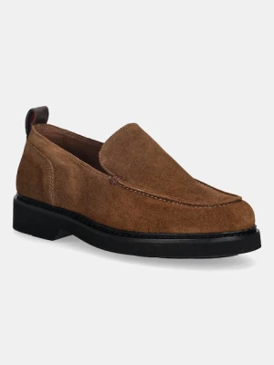 Tommy Hilfiger mokasyny zamszowe HILFIGER ULTRA LIGHT SDE LOAFER męskie kolor brązowy FM0FM05839