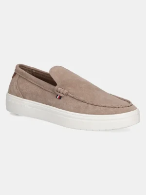 Tommy Hilfiger mokasyny zamszowe MODERN LIGHT HYBRID SUEDE LOAFER męskie kolor beżowy FM0FM05354