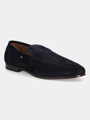 Tommy Hilfiger mokasyny zamszowe TH FLEXIBLE SUEDE LOAFER męskie kolor granatowy FM0FM05496