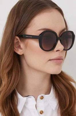 Tommy Hilfiger okulary przeciwsłoneczne damskie kolor bordowy TH 2106/S