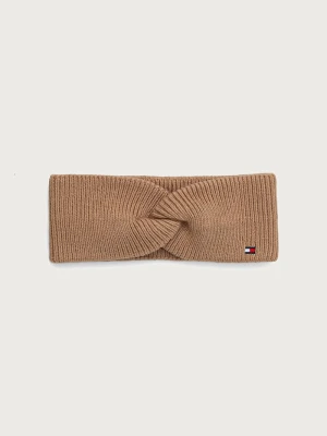 Tommy Hilfiger opaska na głowę damska z dodatkiem wełny brązowy