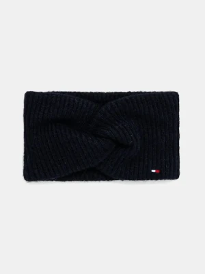 Tommy Hilfiger opaska na głowę z dodatkiem wełny kolor granatowy AW0AW17778