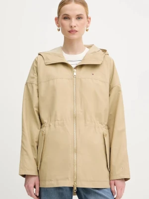 Tommy Hilfiger parka kolor beżowy przejściowa oversize WW0WW45621