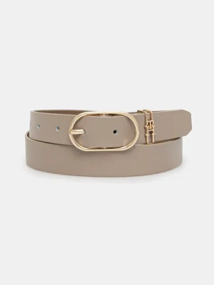 Tommy Hilfiger pasek damski kolor beżowy AW0AW17494