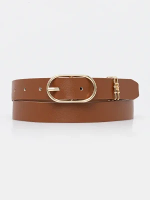Tommy Hilfiger pasek damski kolor brązowy AW0AW17494