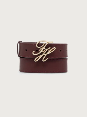 Tommy Hilfiger pasek damski skórzany bordowy