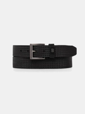 Tommy Hilfiger pasek męski skórzany czarny