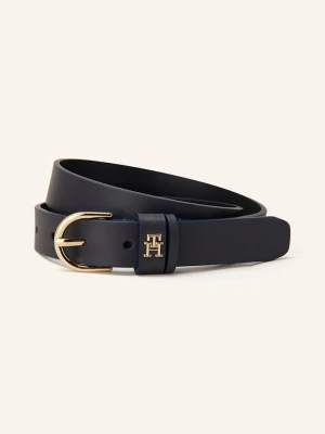Tommy Hilfiger Pasek Skórzany blau GRANATOWY