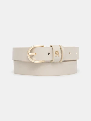 Tommy Hilfiger pasek skórzany damski kolor beżowy AW0AW16836