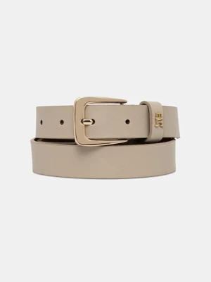 Tommy Hilfiger pasek skórzany damski kolor beżowy AW0AW17767