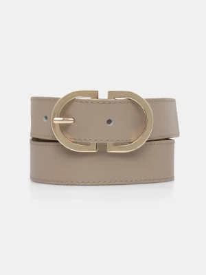 Tommy Hilfiger pasek skórzany damski kolor beżowy AW0AW17972