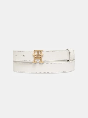 Tommy Hilfiger pasek skórzany damski kolor biały AW0AW17496