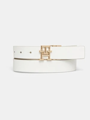 Tommy Hilfiger pasek skórzany damski kolor biały AW0AW17768