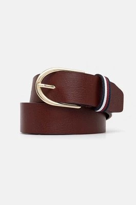 Tommy Hilfiger pasek skórzany damski kolor bordowy AW0AW16596