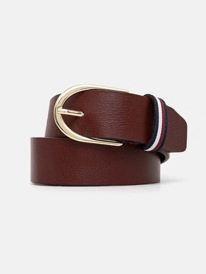 Tommy Hilfiger pasek skórzany damski kolor bordowy AW0AW16596