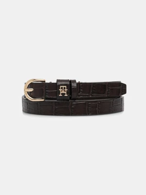 Tommy Hilfiger pasek skórzany damski kolor brązowy AW0AW17758