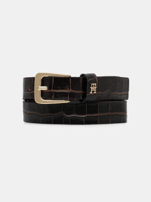 Tommy Hilfiger pasek skórzany damski kolor brązowy AW0AW17975
