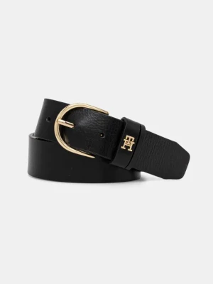 Tommy Hilfiger pasek skórzany damski kolor czarny AW0AW16837