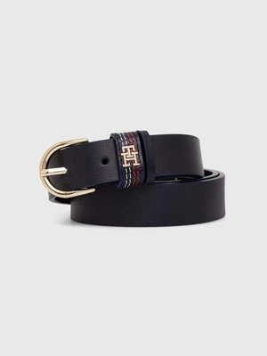 Tommy Hilfiger pasek skórzany damski kolor granatowy AW0AW16355