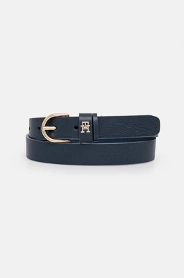 Tommy Hilfiger pasek skórzany damski kolor niebieski AW0AW16354