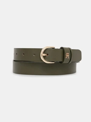 Tommy Hilfiger pasek skórzany damski kolor zielony AW0AW16836