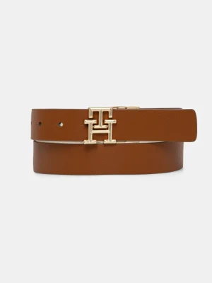 Tommy Hilfiger pasek skórzany dwustronny damski kolor brązowy AW0AW17247