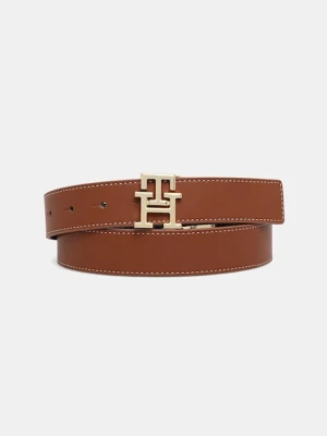 Tommy Hilfiger pasek skórzany dwustronny damski kolor brązowy AW0AW18256